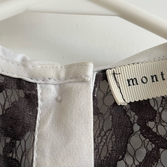 Grey Lace Cropped Shirt with Peter Pan-style Collar - Picture 4 of 4